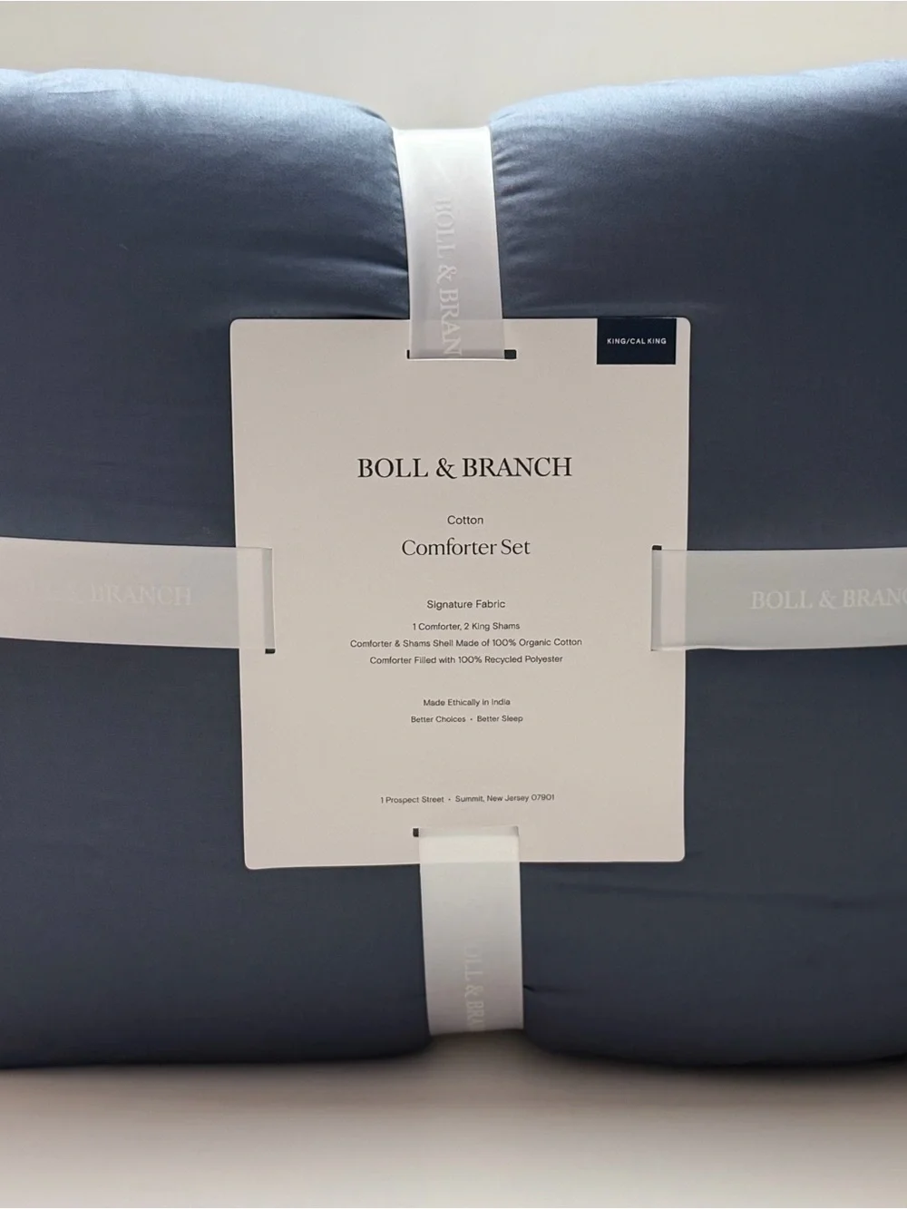 Boll & Branch Cotton Comforter Set in Slate Blue